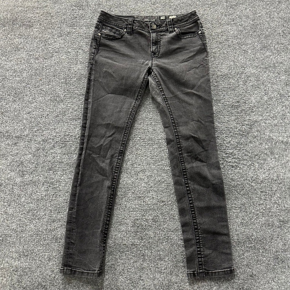 Miss Me Jeans Womens Size 30 Black Mid Rise Skinny Faded Casual Denim MS5151S136
